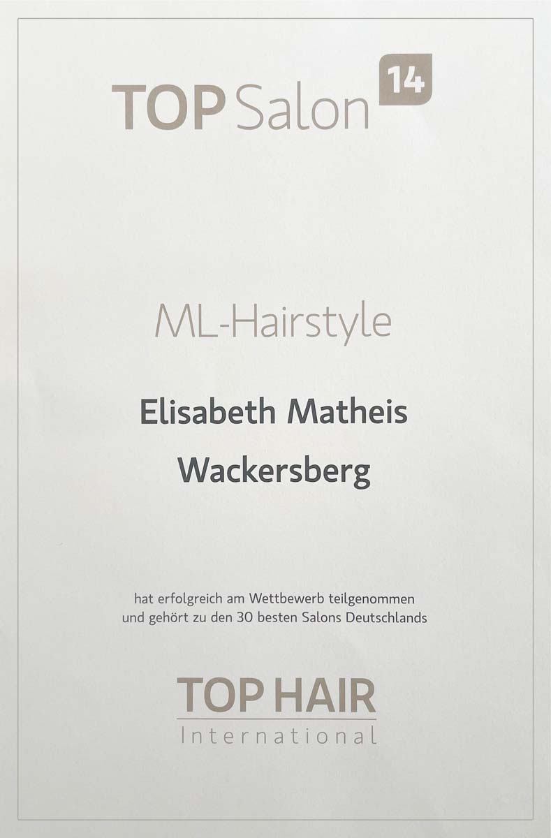 ML-Hairstyle Zertifikat
